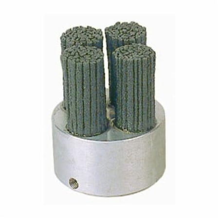 Nylox Disc Brush, Crimped Miniature Rectangle Straight Tufted, 1-3/4 in Brush Dia, 5/8 in Center Hole, Sil 85752